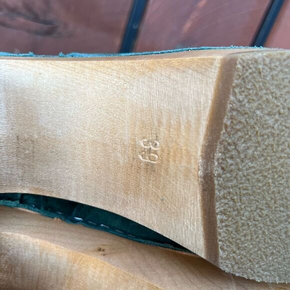 Swedish Hasbeens High-Heeled Jodhpur Boots green suede size 39EU - Picture 10 of 11